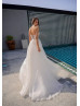 Ivory Lace Wedding Dress With Detachable Organza Train